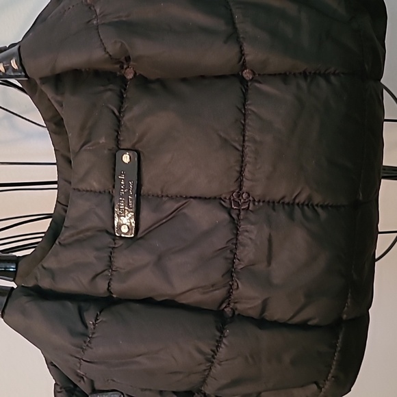 Kate Spade Black Nylon Patent Leather Quilted Puffer Top Handle Shoulder Bag - Picture 3 of 16